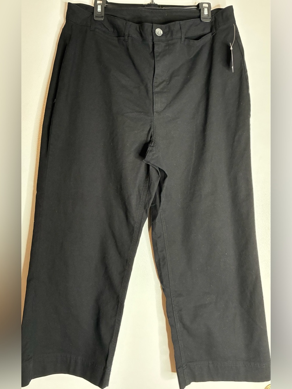 Women Old Navy Black Wide-Leg Chinos